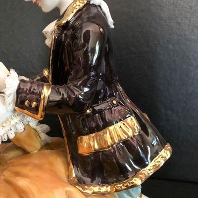 P23: Meissen Porcelain Courting Statue. 16" x 14" huge. 