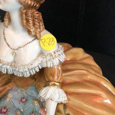 P23: Meissen Porcelain Courting Statue. 16" x 14" huge. 