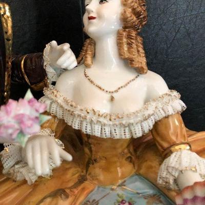 P23: Meissen Porcelain Courting Statue. 16" x 14" huge. 