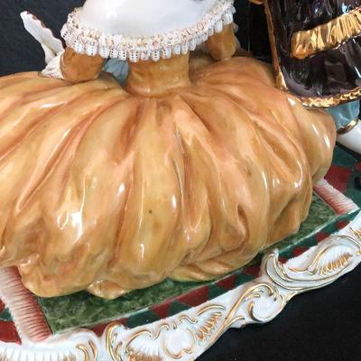 P23: Meissen Porcelain Courting Statue. 16" x 14" huge. 