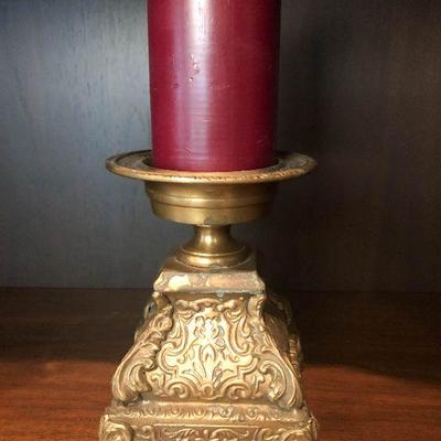L5: Castilian Imports Large Brass Candle Holder