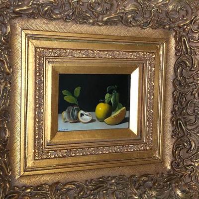 K26: Signed Painting in Ornate Gold Frame