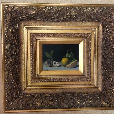 K26: Signed Painting in Ornate Gold Frame