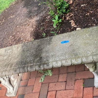 Lot E2: Cement Bench with lions