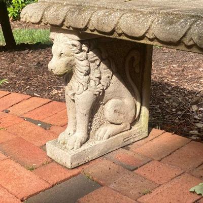 Lot E2: Cement Bench with lions