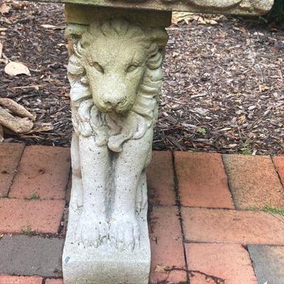Lot E2: Cement Bench with lions