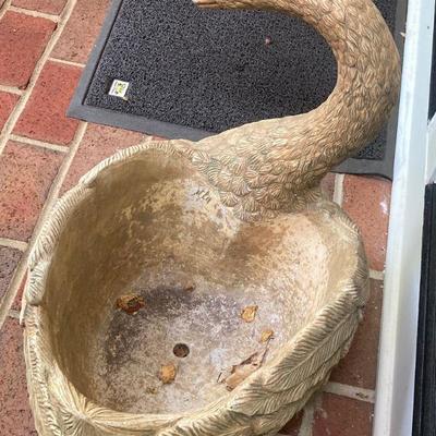 Lot E3: Cement Swan Planter