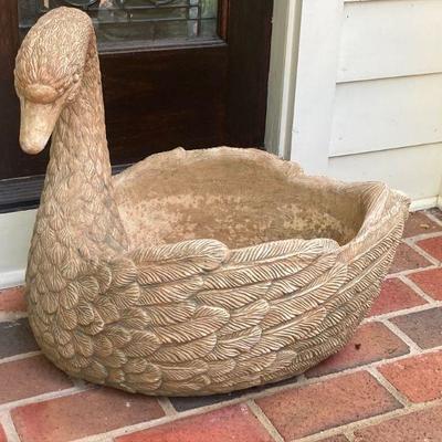 Lot E3: Cement Swan Planter