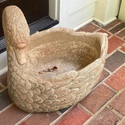 Lot E3: Cement Swan Planter