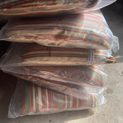 Lot S13: Set of 12 all new seat cushions - patio cushions and pillow backs