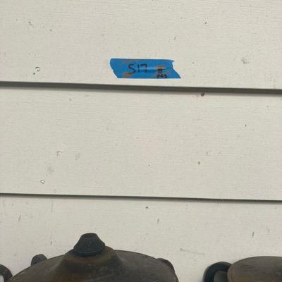 Lot S17: Lot of 8 Rustic Iron Oil Torches by Front Gate