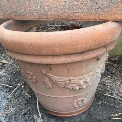 Lot S19: Three terra-cotta planters