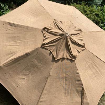 Lot S6: Pair of Matching 9' Patio Umbrellas Canvas