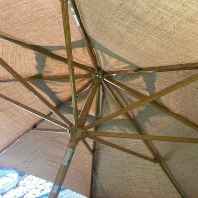 Lot S6: Pair of Matching 9' Patio Umbrellas Canvas