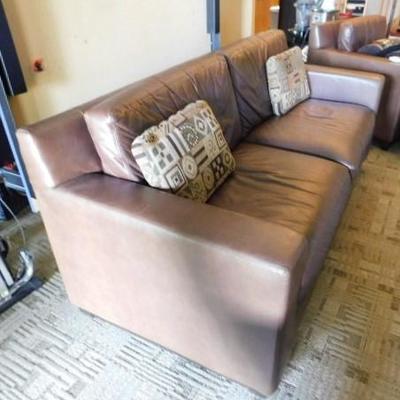 Dark Brown Leather Couch 82