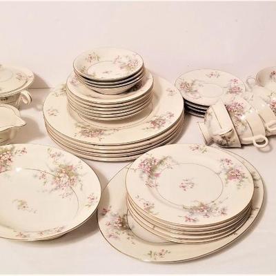 Lot #110  Set of vintage Theodore Haviland china in the Apple Blossom pattern