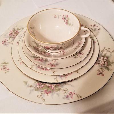 Lot #110  Set of vintage Theodore Haviland china in the Apple Blossom pattern