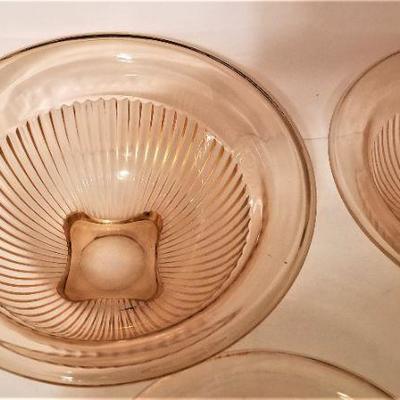 Lot #111  Set of Four vintage pink glass mixing bowls