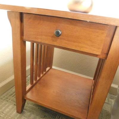Set of Two Mission Arts and Craft Side Tables with Drawer 17