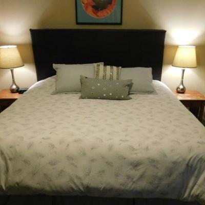 King Size Bed with Mattress Set and Frame with Bedding