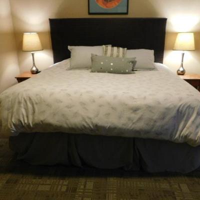 King Size Bed with Mattress Set and Frame with Bedding
