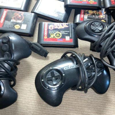 Lot B24: Sega Genesis Console Controllers and Games
