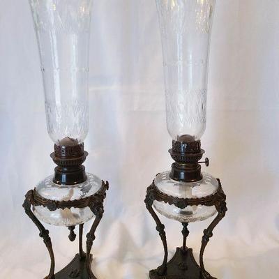 G1: Ornate Oil Lamps @ 2ft Tall