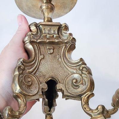 G3: Pair of Brass Decorative Candle Holders. 