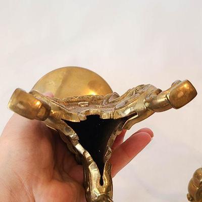 G3: Pair of Brass Decorative Candle Holders. 