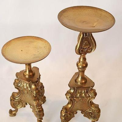 G3: Pair of Brass Decorative Candle Holders. 