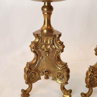 G3: Pair of Brass Decorative Candle Holders. 