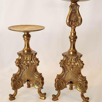 G3: Pair of Brass Decorative Candle Holders. 