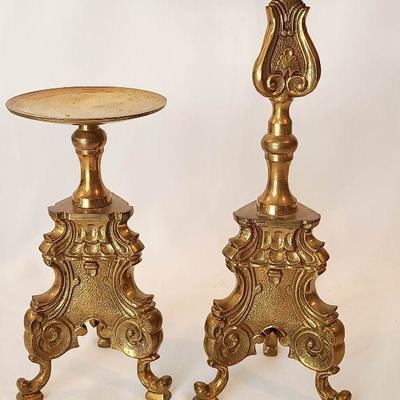 G3: Pair of Brass Decorative Candle Holders. 