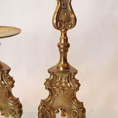 G3: Pair of Brass Decorative Candle Holders. 