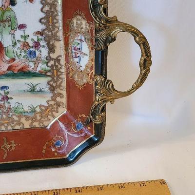 G6: Brass Handled Serving Tray/ Decor