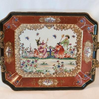 G6: Brass Handled Serving Tray/ Decor