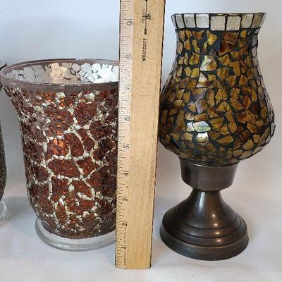 G8: Crackle Mercury Glass Candle Holders