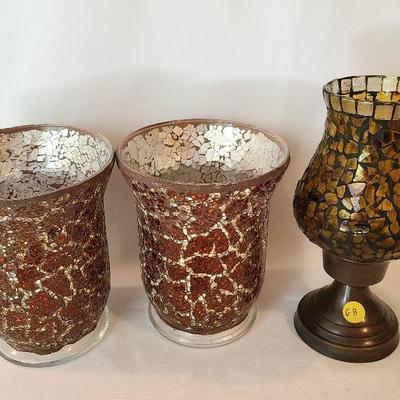 G8: Crackle Mercury Glass Candle Holders