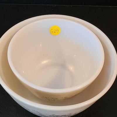 G29: Pyrex Forest Fancies Mushroom Mixing Bowls (402/401)