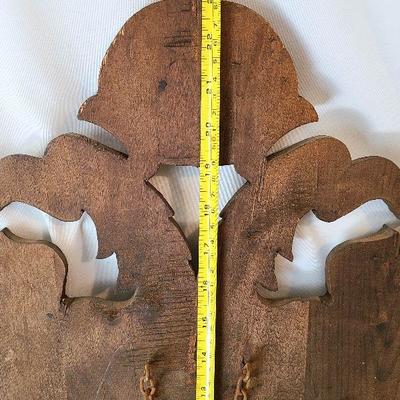 G57: Large Wood Carved Coat of Arms and Swords