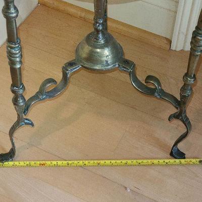 K21: Large Brass Inlaid Samovar Tea kettle On Floor Stand