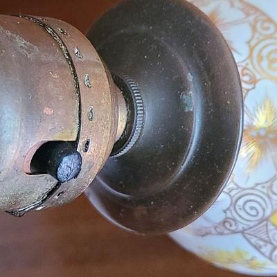 K23: Antique Porcelain/Wood Painted Lamps