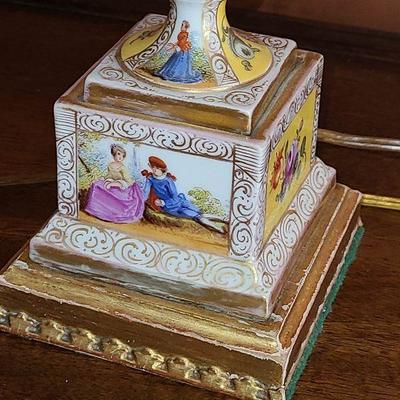 K23: Antique Porcelain/Wood Painted Lamps