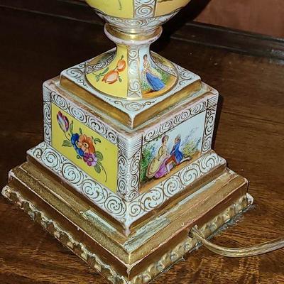 K23: Antique Porcelain/Wood Painted Lamps