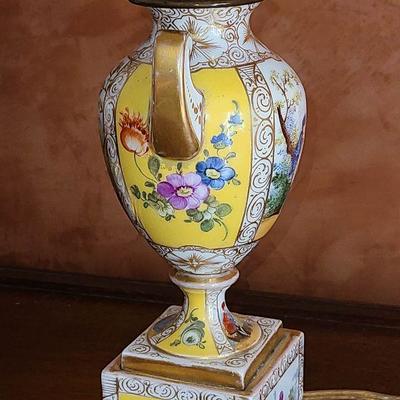 K23: Antique Porcelain/Wood Painted Lamps