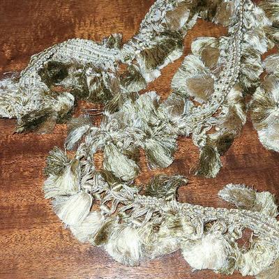 K49: 21 feet Silk Taupe Trim Curtains/Upholstery Accent 