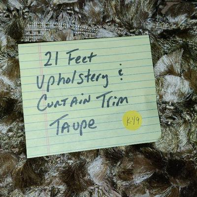 K49: 21 feet Silk Taupe Trim Curtains/Upholstery Accent 