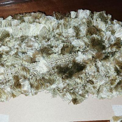 K49: 21 feet Silk Taupe Trim Curtains/Upholstery Accent 