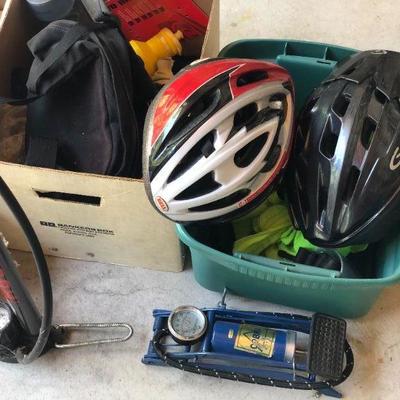 Bundle of Bike Accessories incl Helmets Seat Pumps and More