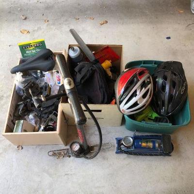 Bundle of Bike Accessories incl Helmets Seat Pumps and More